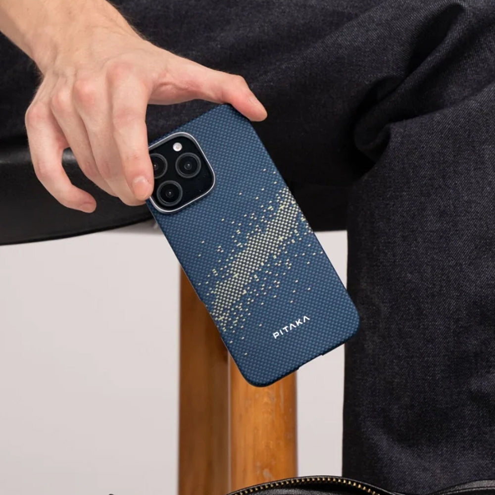 Pitaka Tactile Woven Starpeak Serisi iPhone 16 Plus M-safe Şarj Özellikli Aramid Fiber Over The Horizon Kılıf Pitaka Tactile Woven Starpeak Serisi iPhone 16 Plus M-safe Şarj Özellikli Aramid Fiber Over The Horizon Kılıf